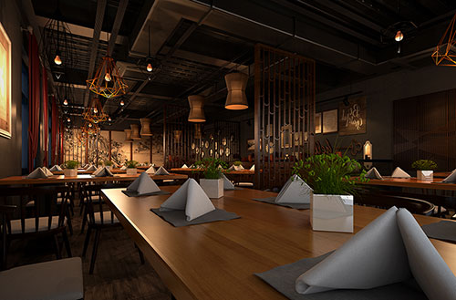 南宁简约大气中式风格餐厅设计装修效果图