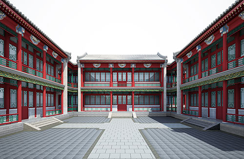 南宁北京四合院设计古建筑鸟瞰图展示