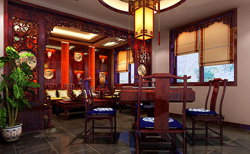 南宁古典中式风格茶楼包间设计装修效果图